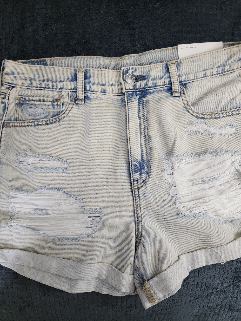 American Eagle Outfitters Distressed Light Blue Ripped Denim Shorts